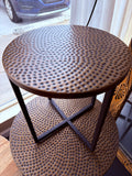 Copper hammered end tables (set of 3)