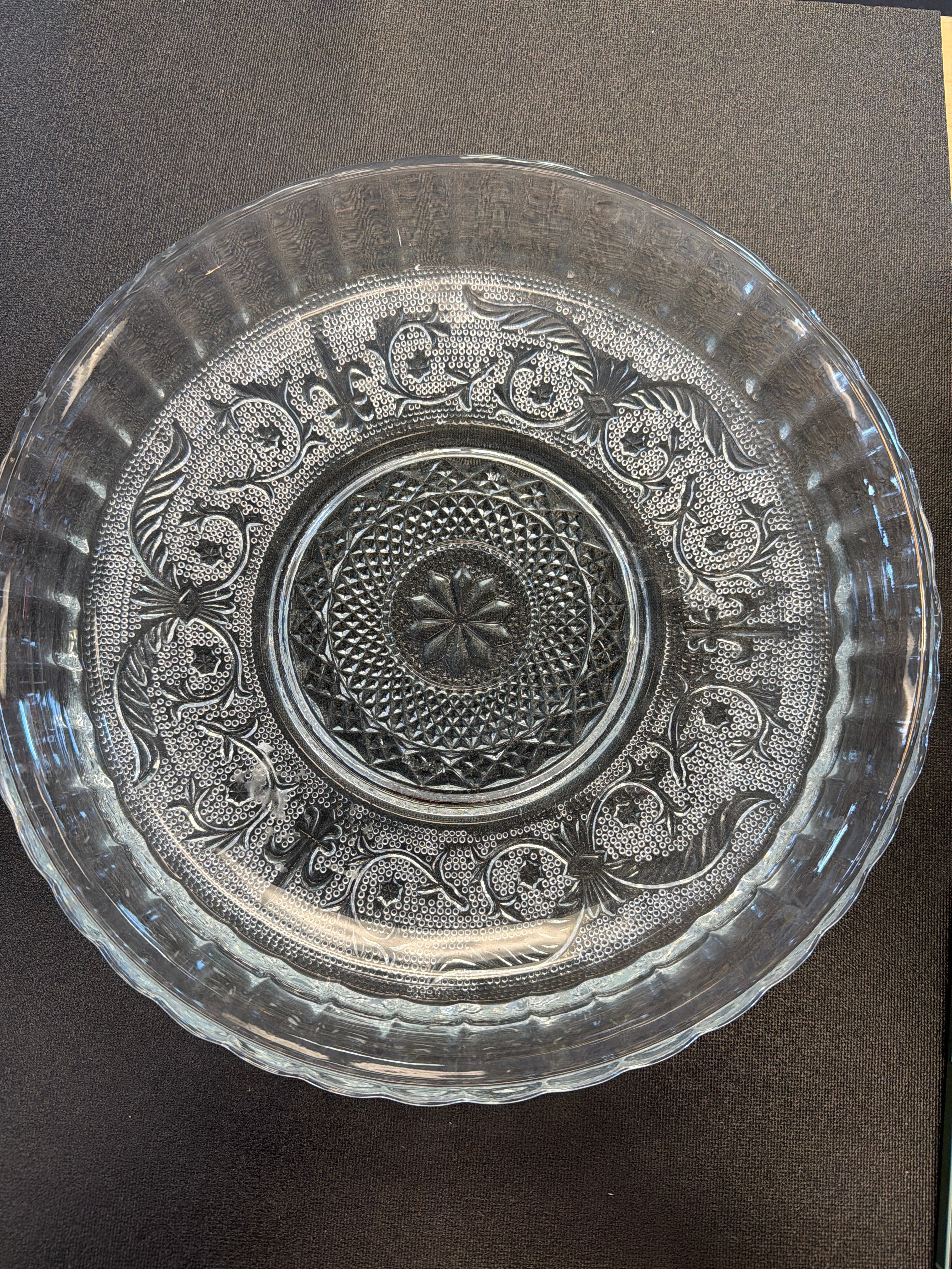KIG Malaysia pressed glass serving bowl