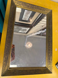 Antique French Brass Mirror
