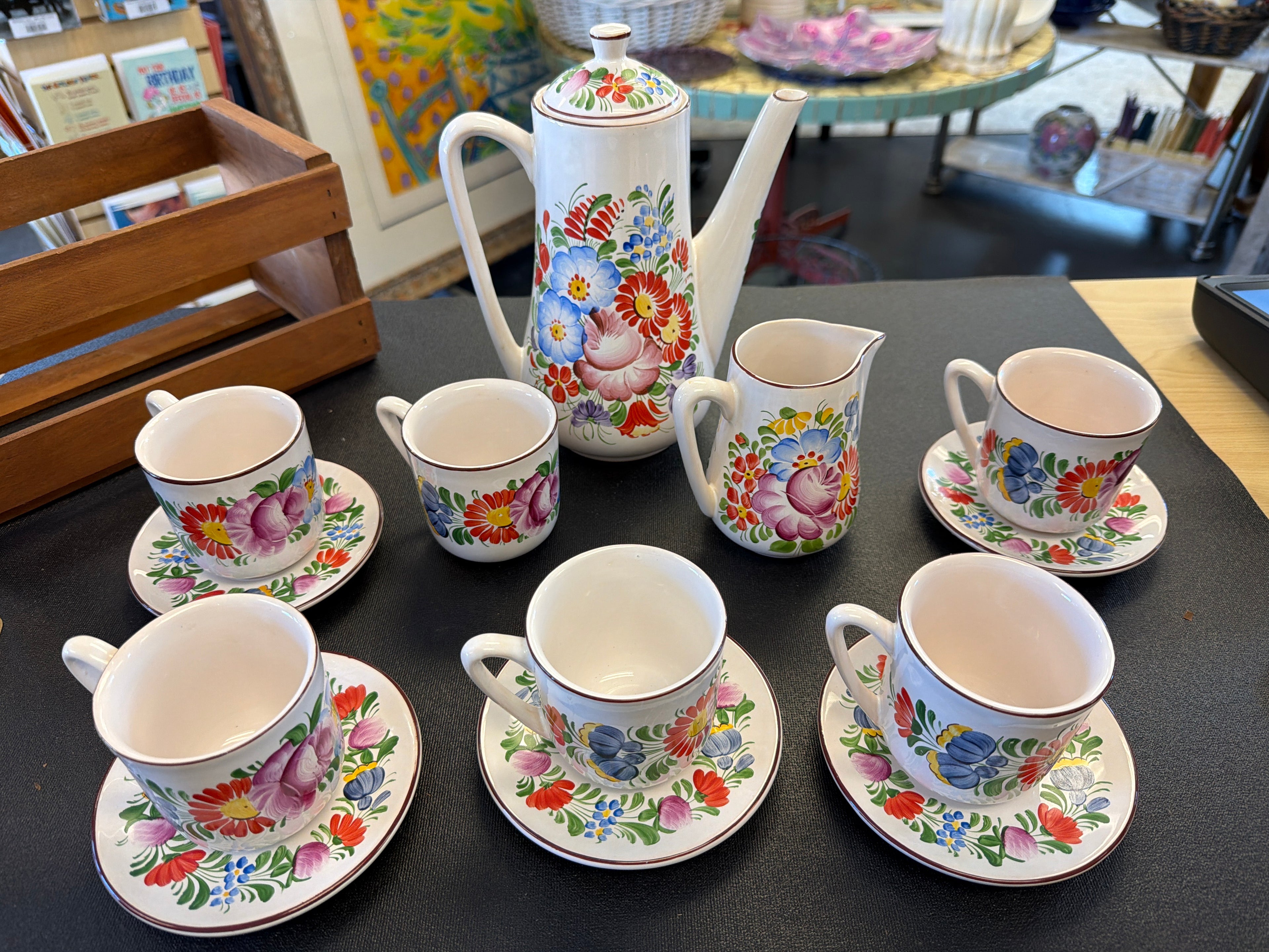 Chodovia Domazlice colorful floral tea set