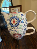 Yokohama Studio Handpainted Stacking Teapot Duo