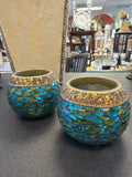 Pair Mosaic Candle Holders