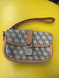 Dooney & Bourke Signature Monogram Canvas Flap Wristlet