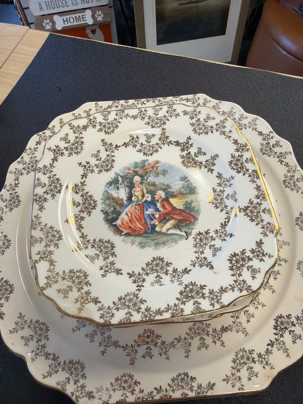 Royal China Platter and 6 Dessert Plates