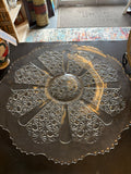 Pressed glass serving plate