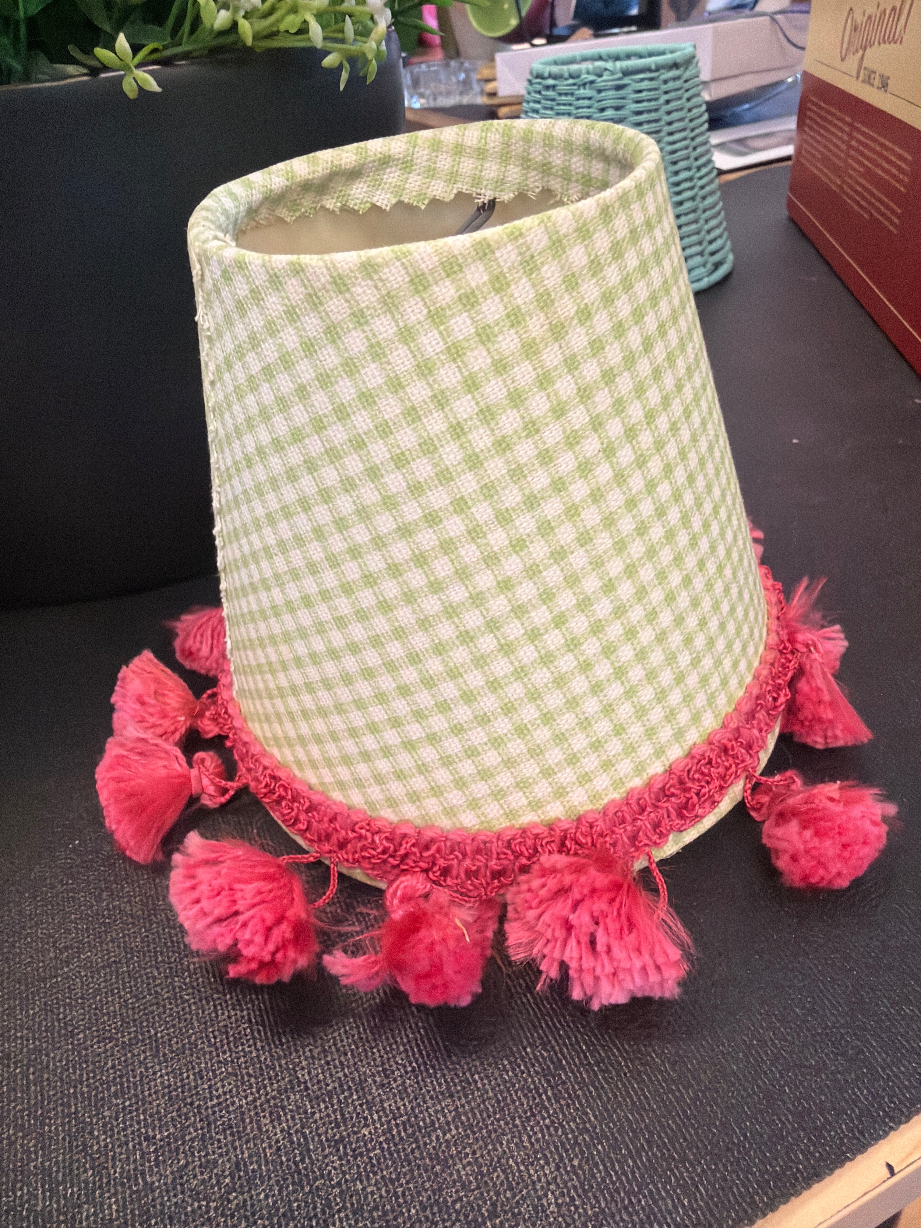 Pink and Green Clip-on Shade