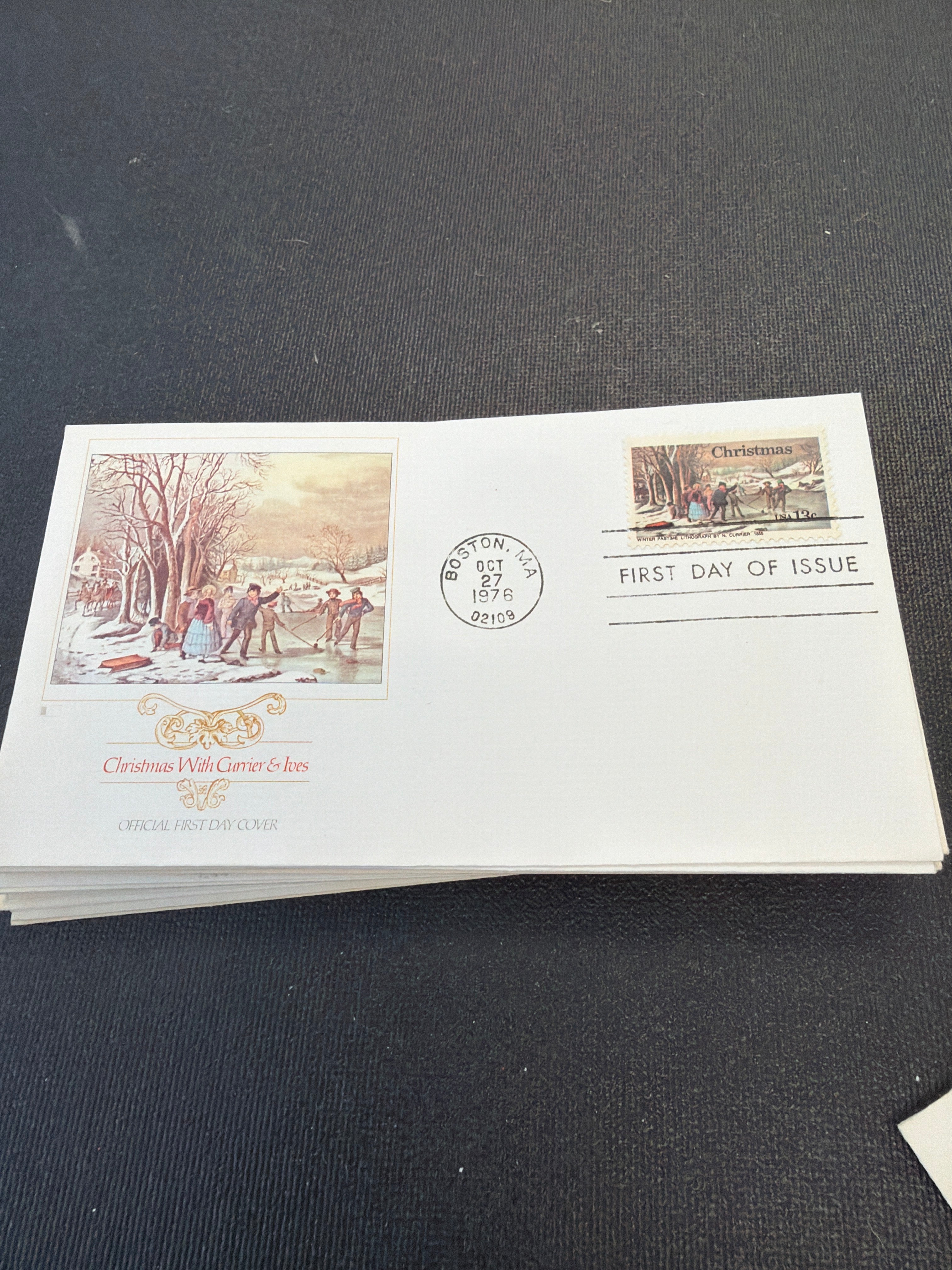 Seasonal first edition stamps, and envelopes