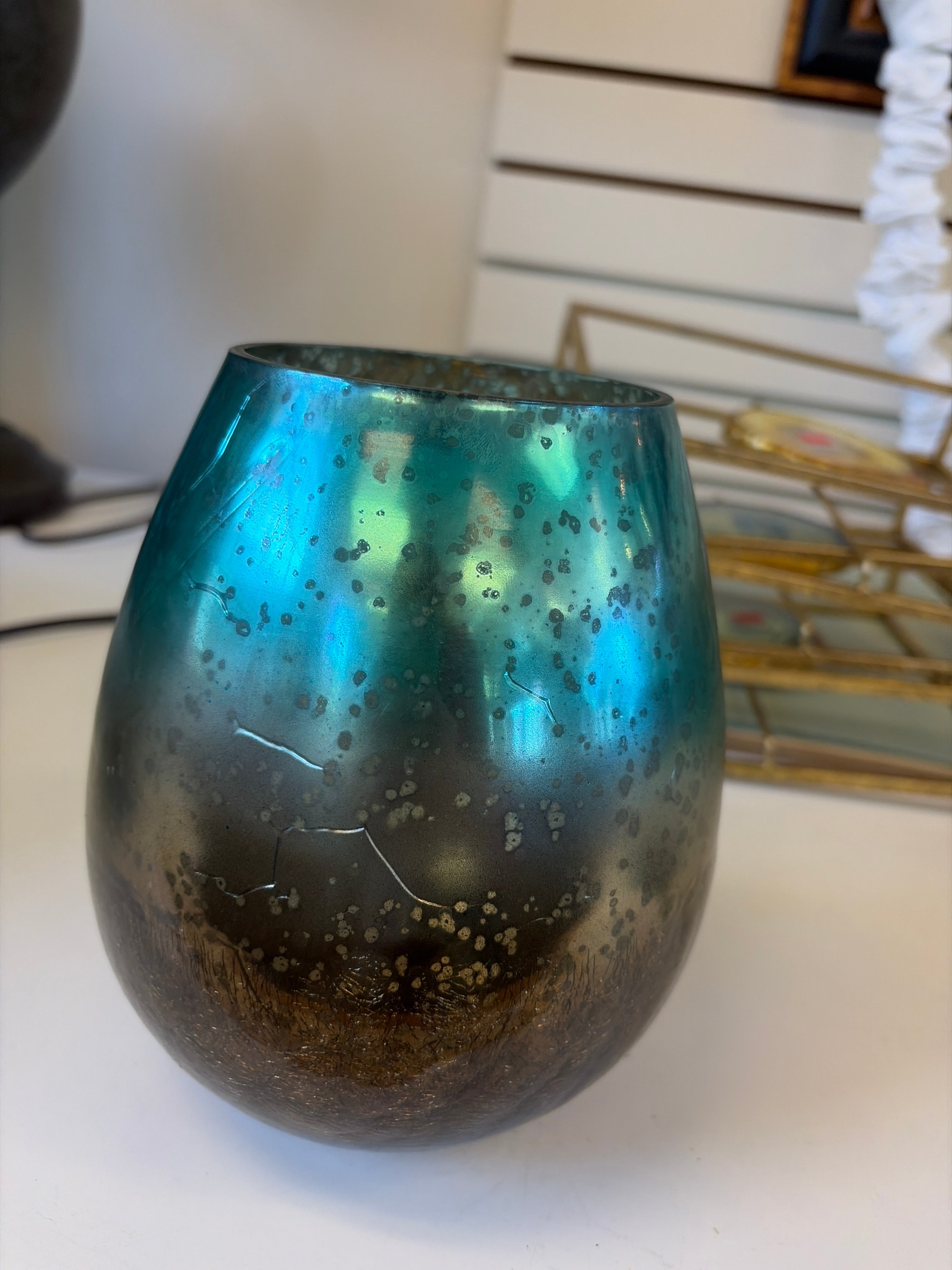 Teal and Gold Vase