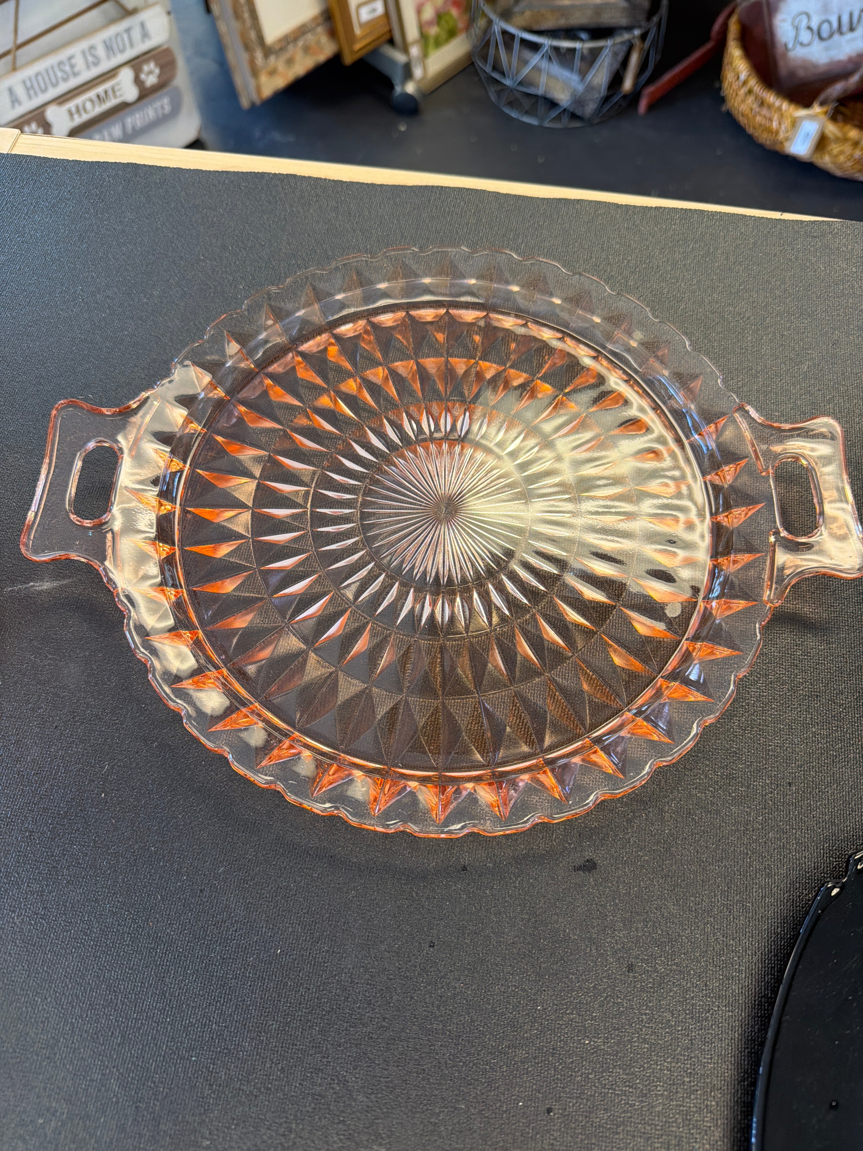 Jeannette Glass Windsor pattern cake platter