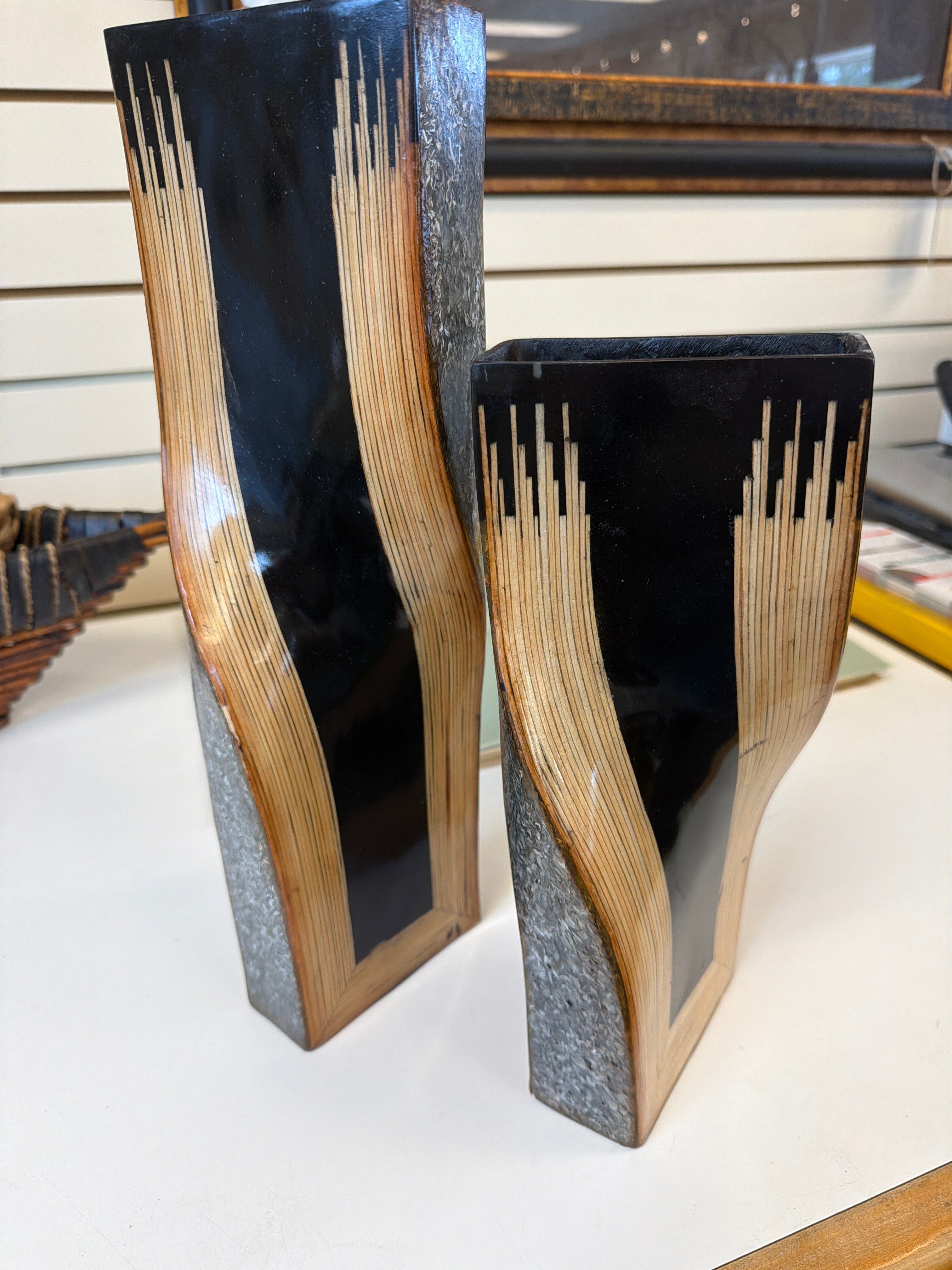 Pair modern vases