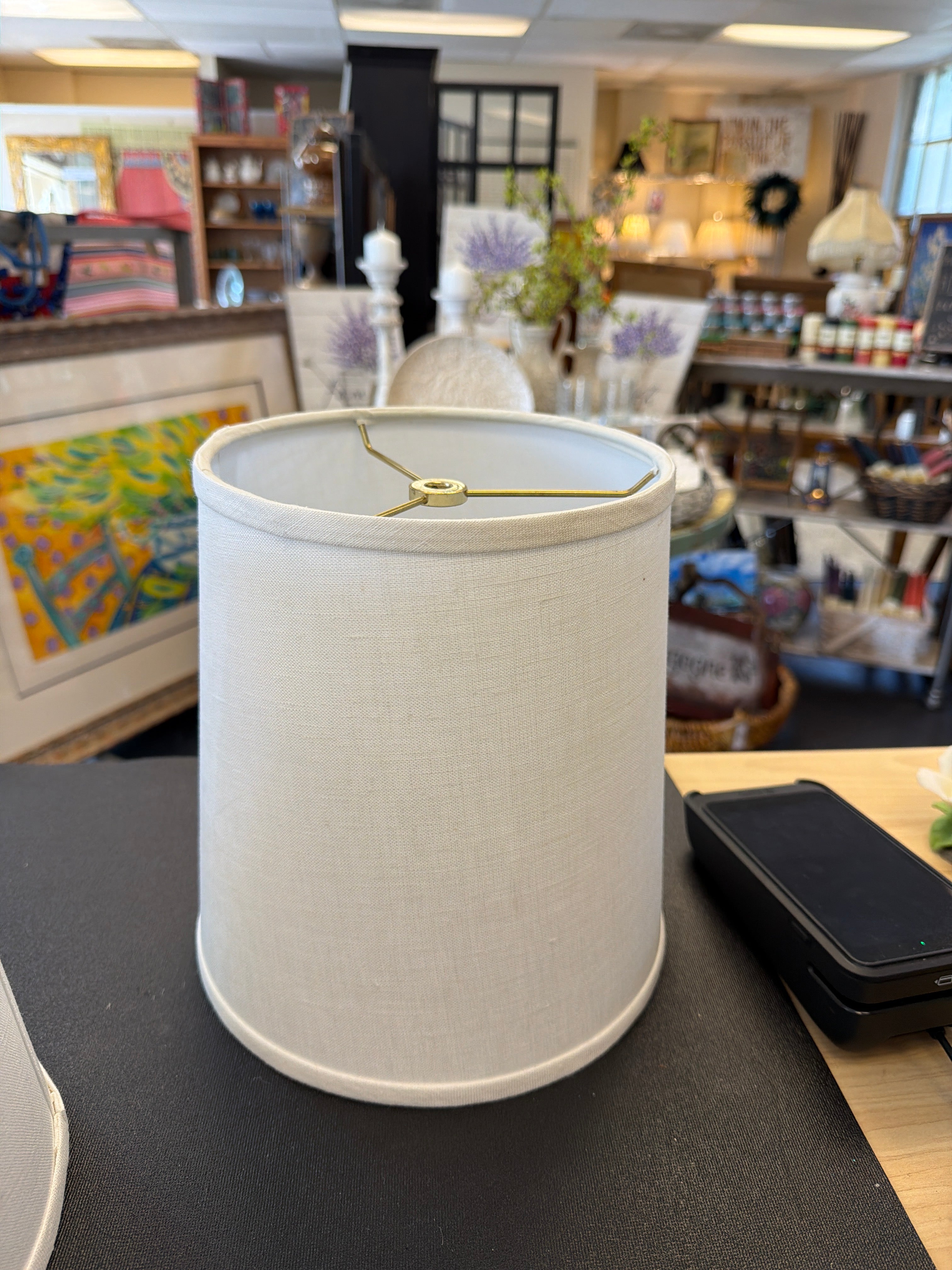 White Linen Lamp Shade
