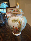 19th-century Dresden porcelain lidded vase