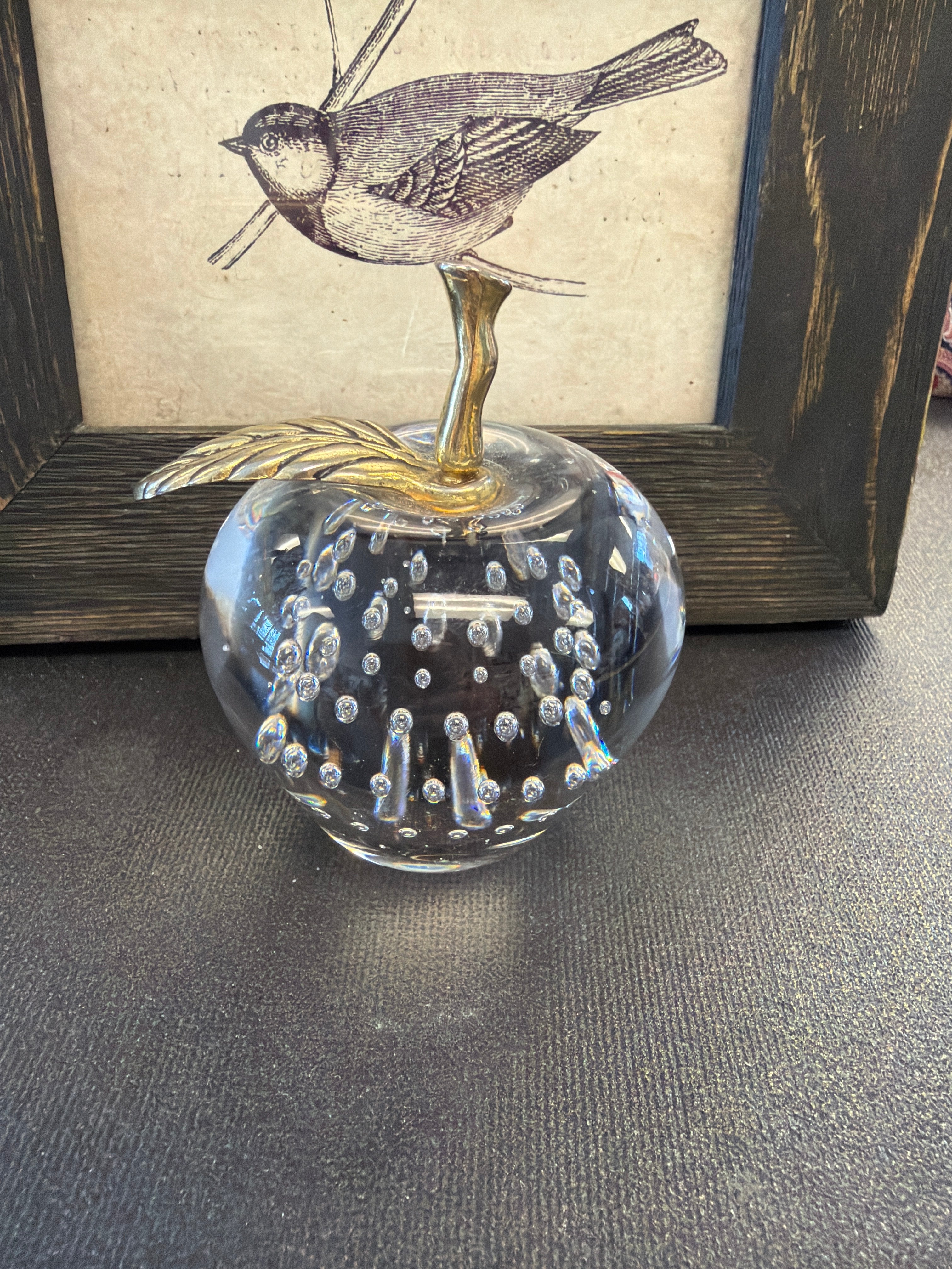 Brass and crystal apple