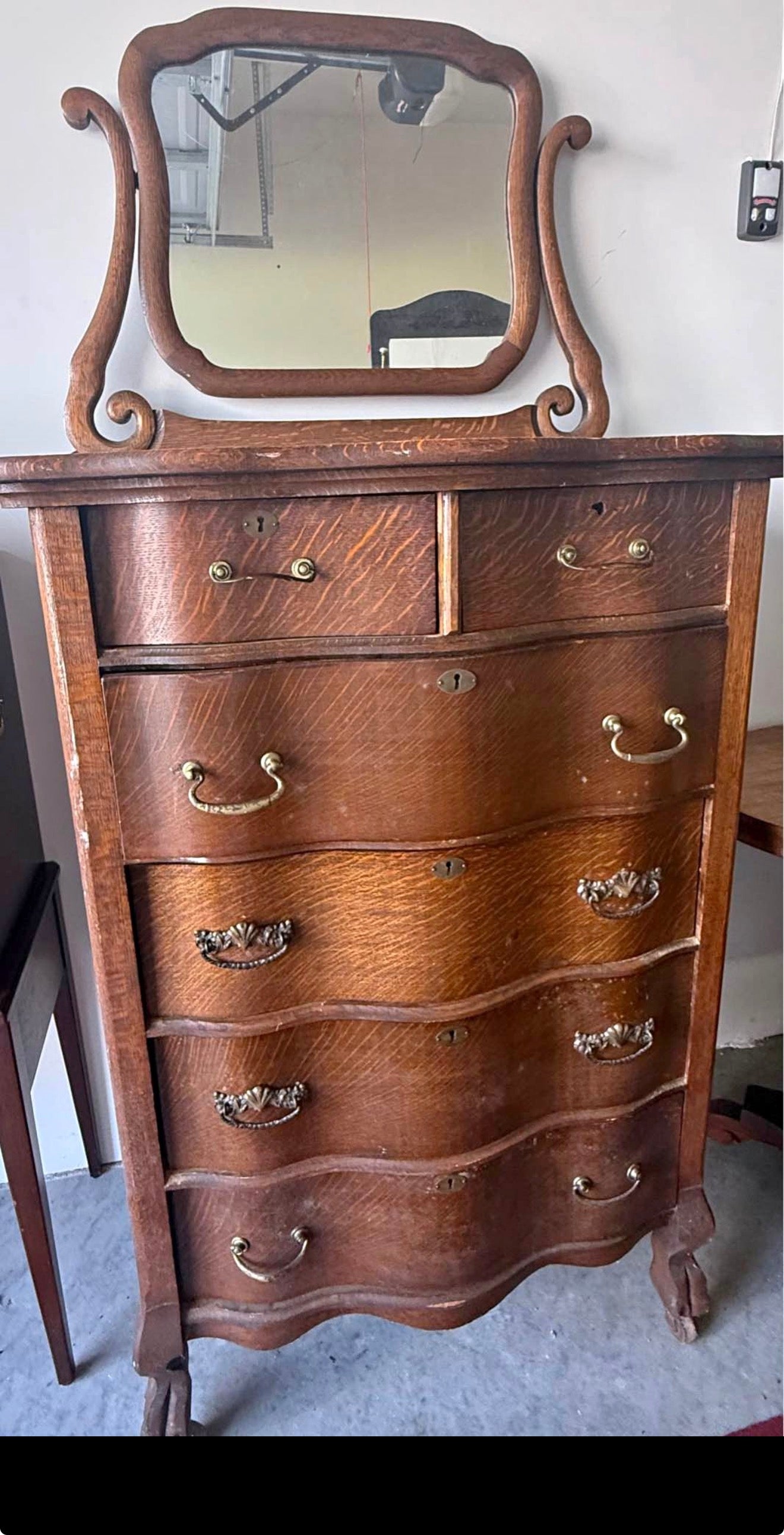 Antique Tallboy with mirror