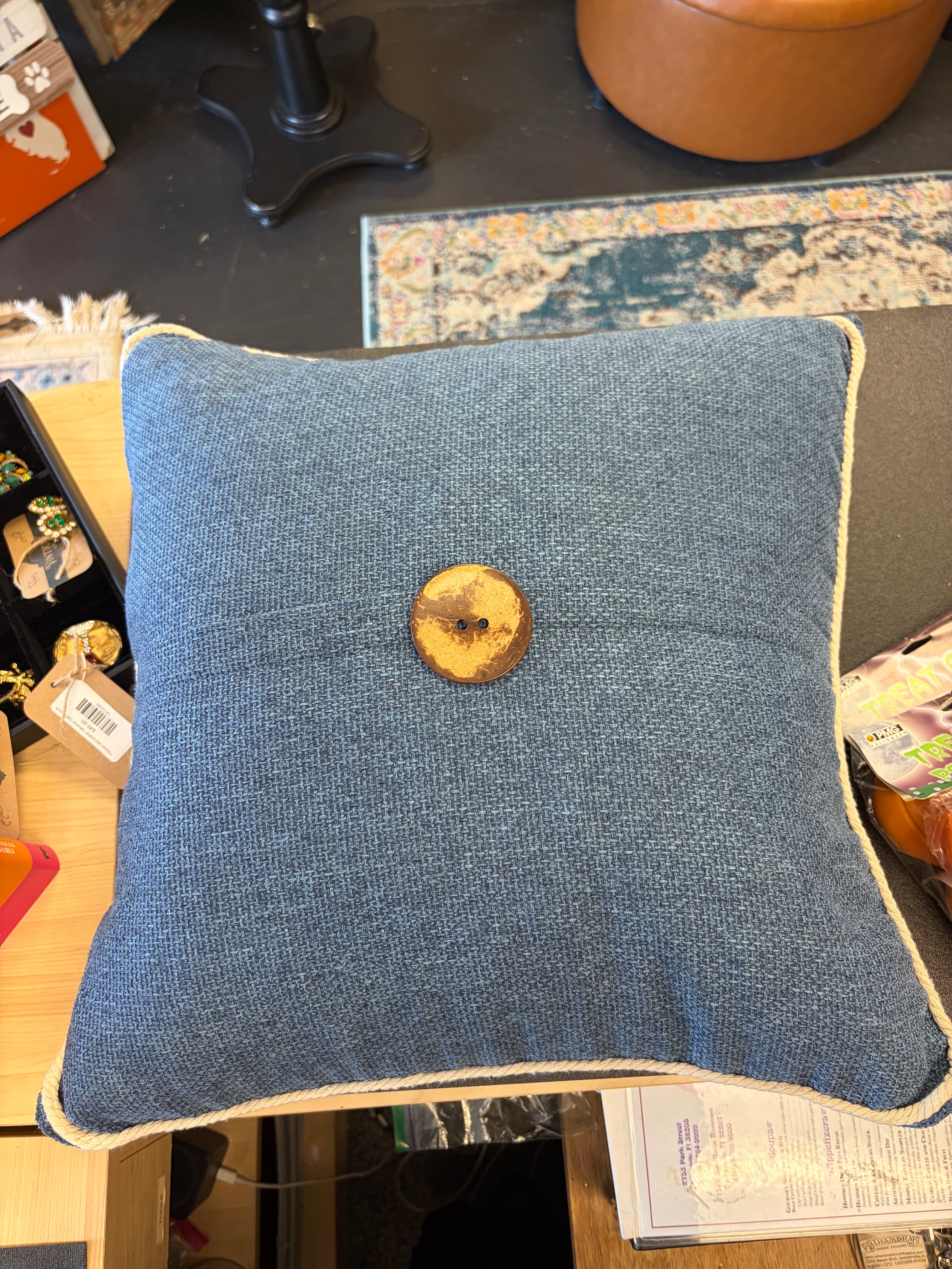 Blue Denim Pillow