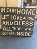 In Our Home sign