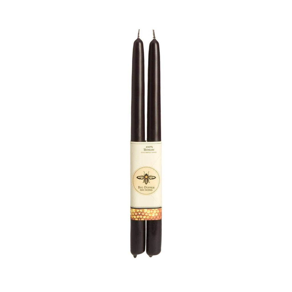 Taper Candles – 100% Pure Beeswax – Hand-Dipped: Black / Standard (12" x 7/8")