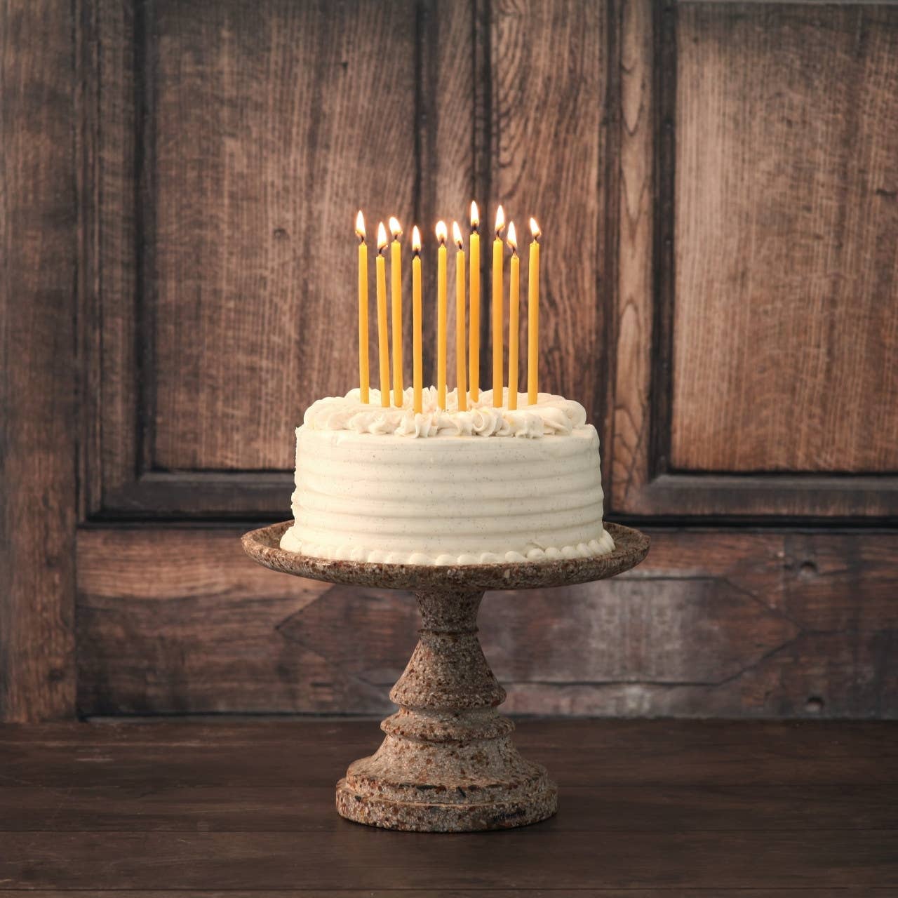 Birthday Candles – 100% Pure Beeswax – 6” Hand-Dipped: Natural 12 Candles Each