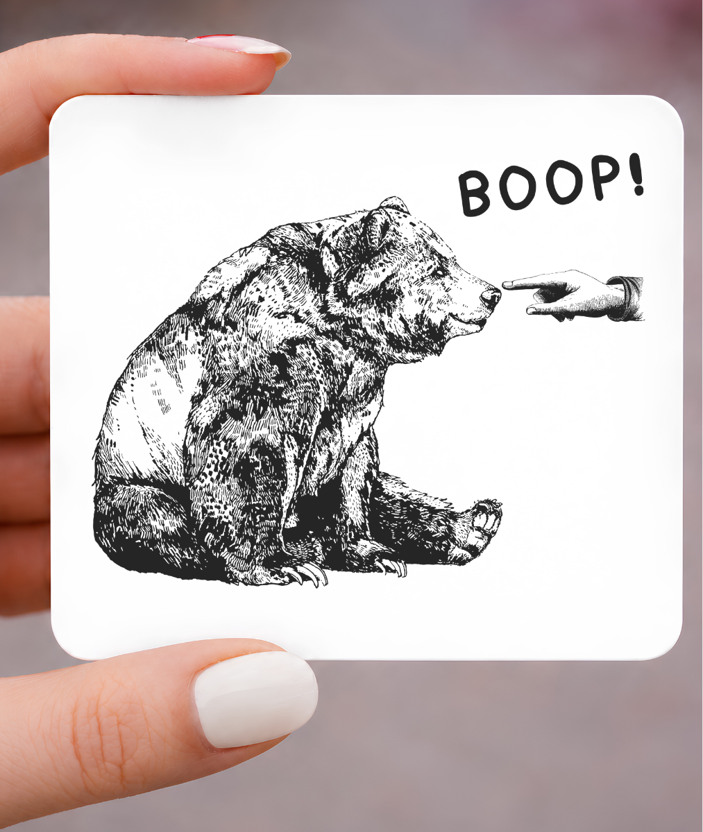 Bear BOOP! Square Metal 3 x 3 Magnet