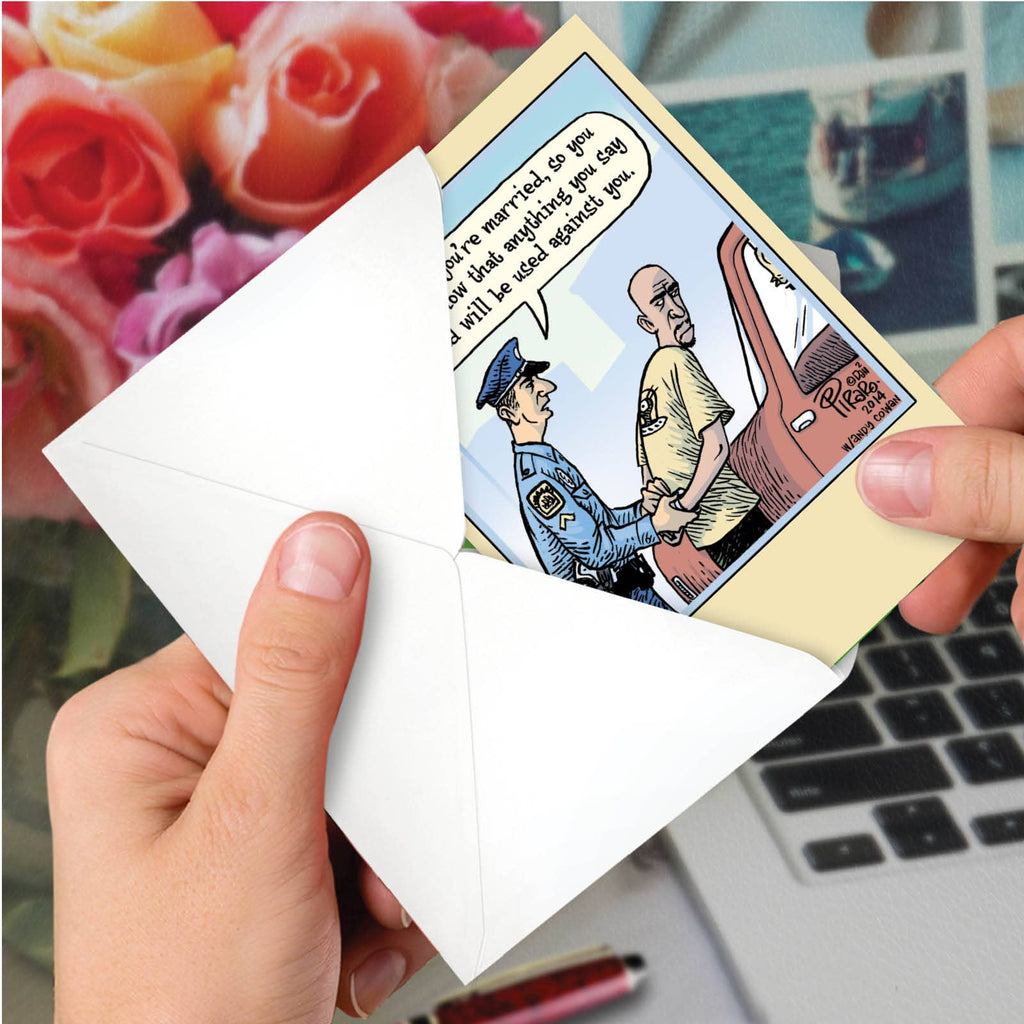 Funny Anniversary Greeting Card - Married Arrest