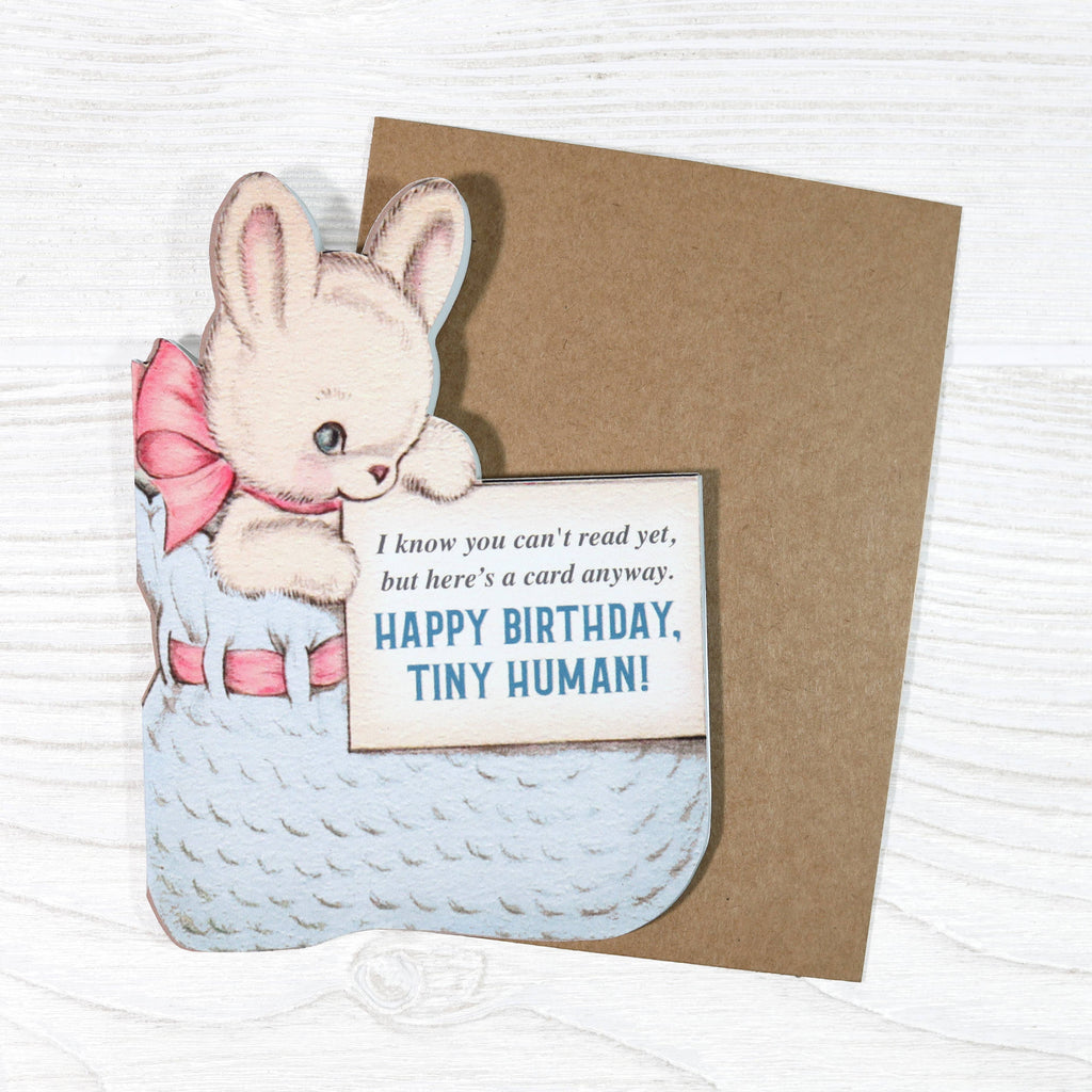 Happy Birthday, Tiny Human! - Funny Greeting Card for Baby