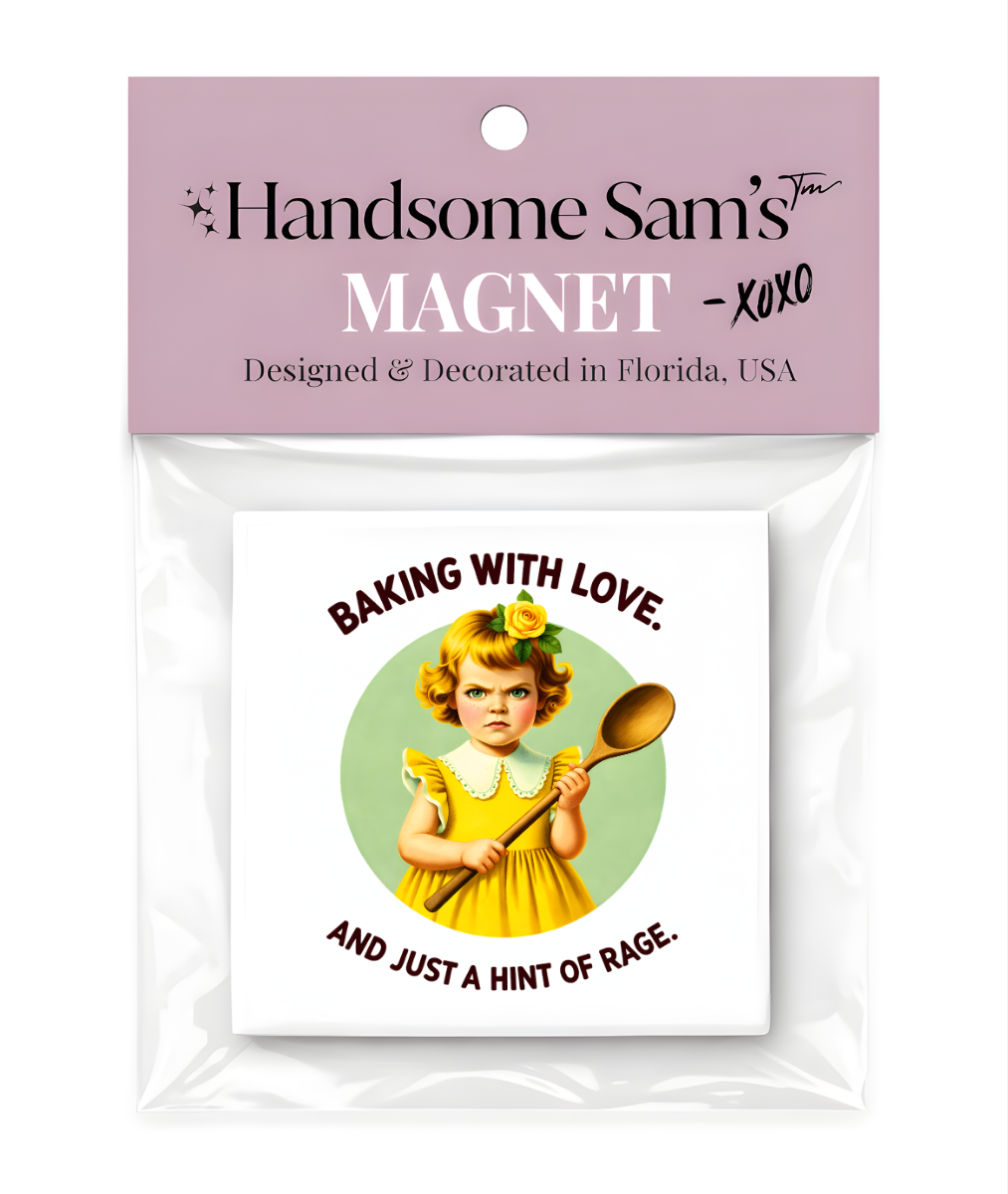 Baking with Love 3 x 3 Metal Magnet