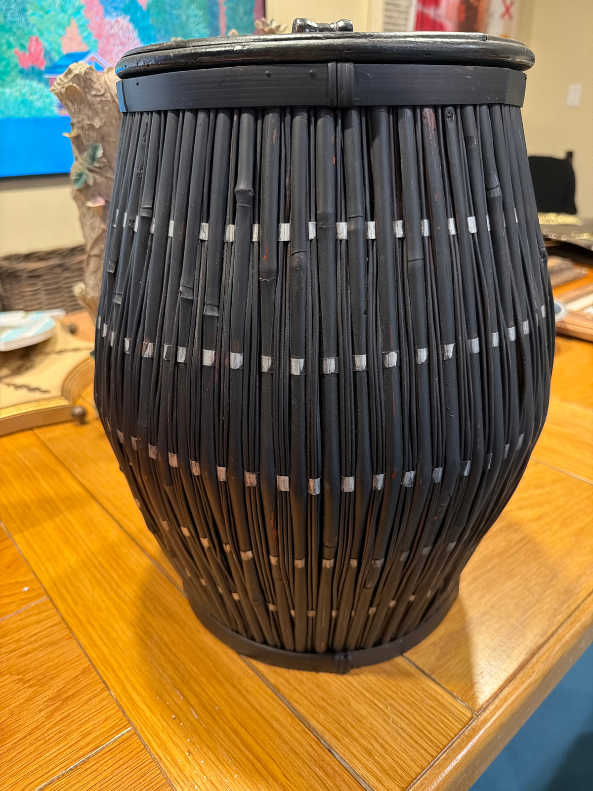 Black Barrel Basket