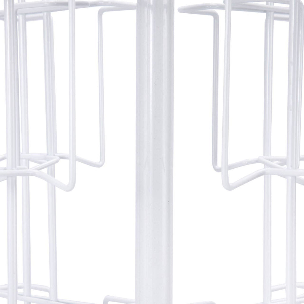 48-Pocket Rotating White Greeting Card Rack - 65”H x 16”D