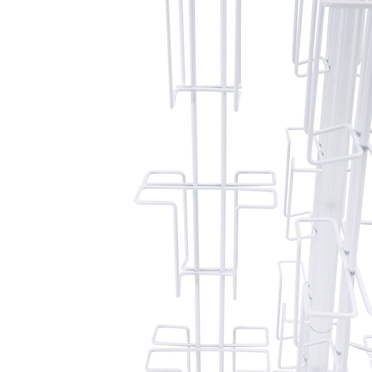 48-Pocket Rotating White Greeting Card Rack - 65”H x 16”D
