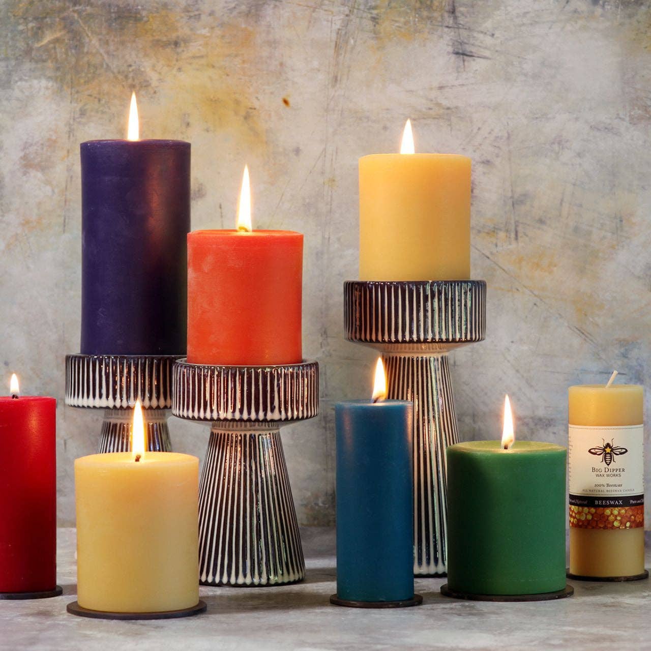 Pillar Candles – 100% Pure Beeswax – Multiple Sizes & Colors: Small (2" x 4.75") / Pumpkin