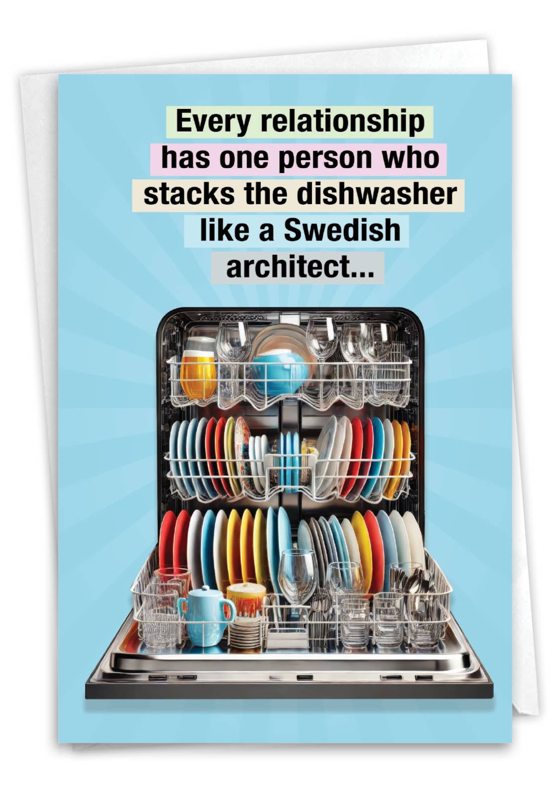 1 Funny Anniversary Greeting Card - Stacking The Dishwasher