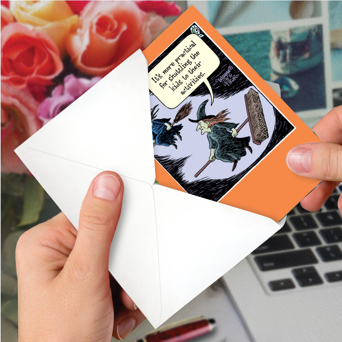 Funny Halloween Greeting Card - Large Broom