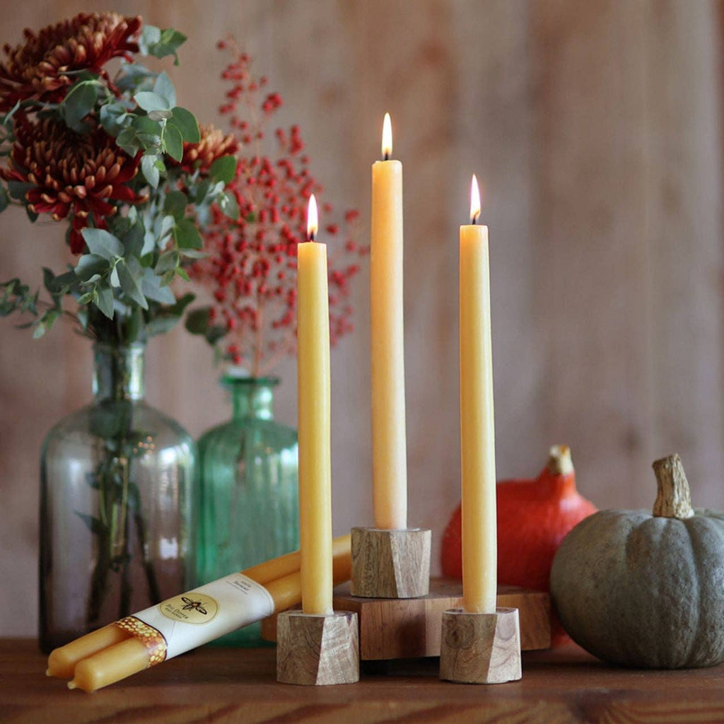 Taper Candles – 100% Pure Beeswax – Hand-Dipped: Black / Standard (12" x 7/8")