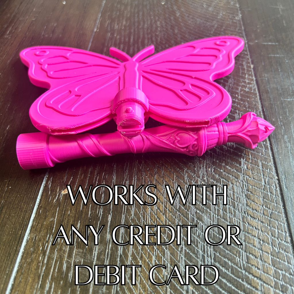 Tap to Pay Butterfly Wand - 3D Printed Credit Card Holder: Rainbow