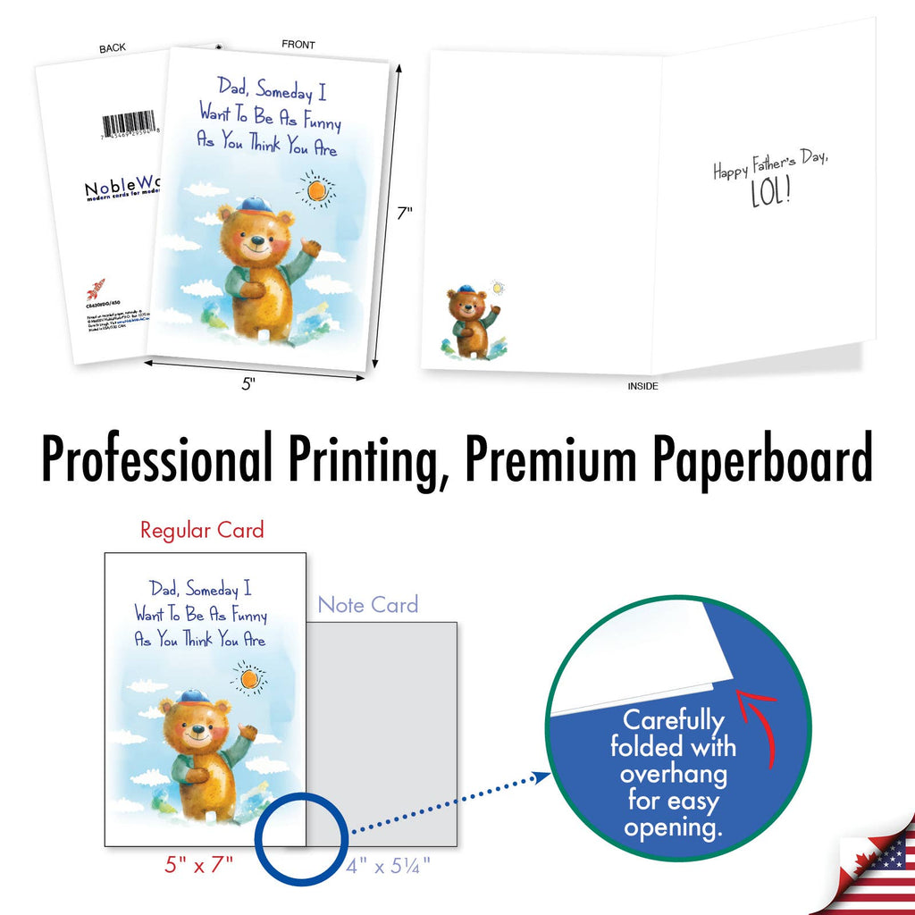 1 Funny Father's Day Greeting Card - Funny As Dad-NobleWorks