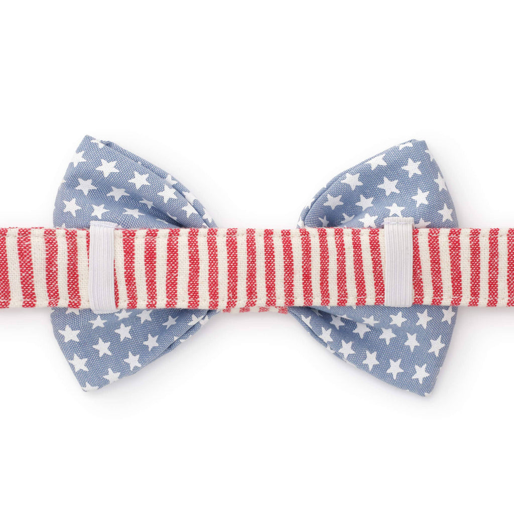 Stars and Stripes Summer Dog Bow Tie: Large