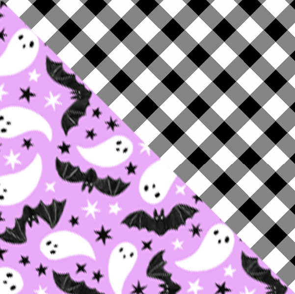 Spooky Season Reversible Dog Bandana: M - up to 18”