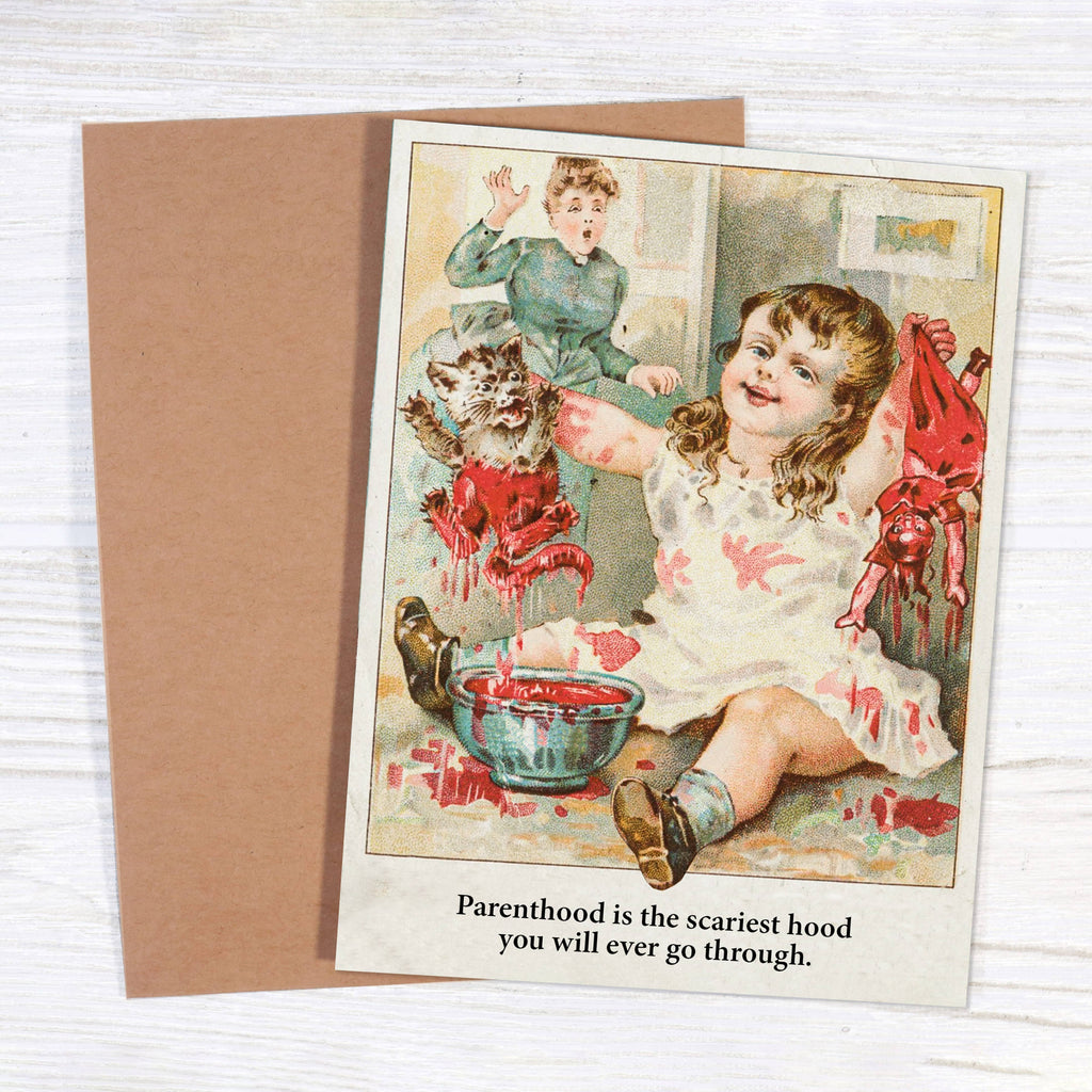 Parenthood Is the Scariest Hood - Baby Shower Card