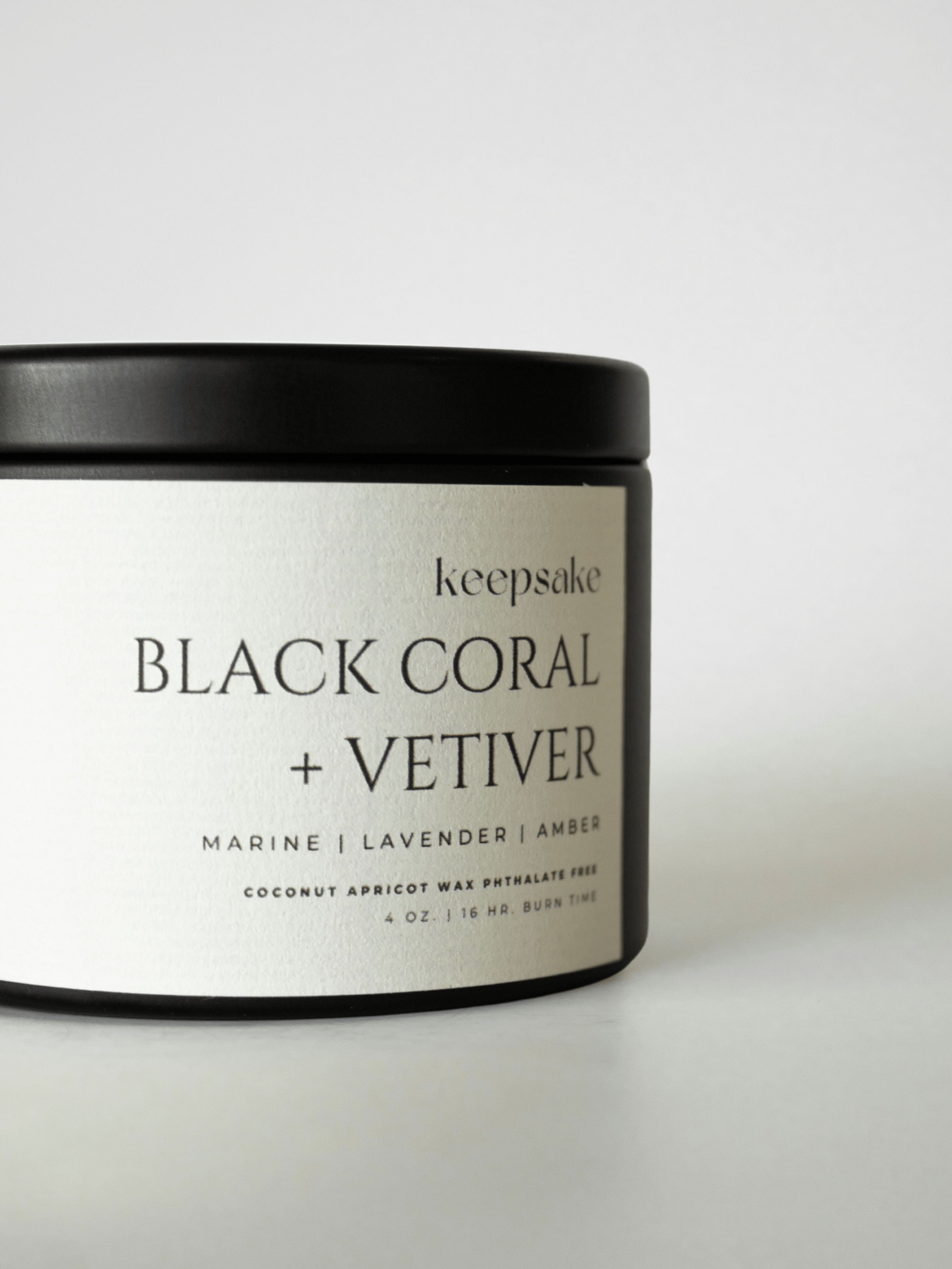 4 oz. Travel Candle - Black Coral + Vetiver