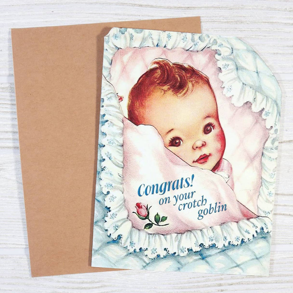 Congrats on Your Crotch Goblin - Irreverent Baby Shower Card