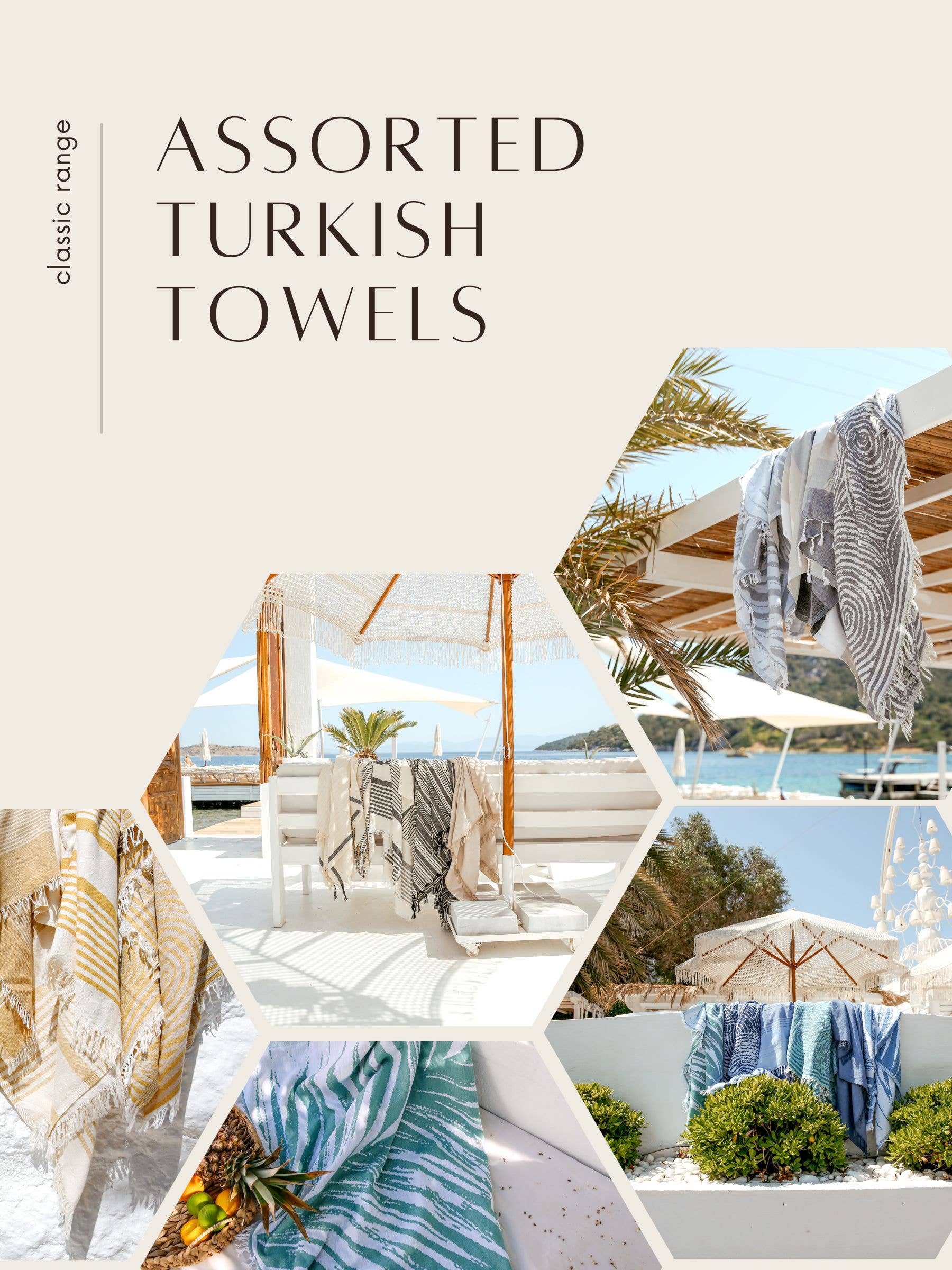 Assorted Turkish Towels - Classic Range: Bright Colors